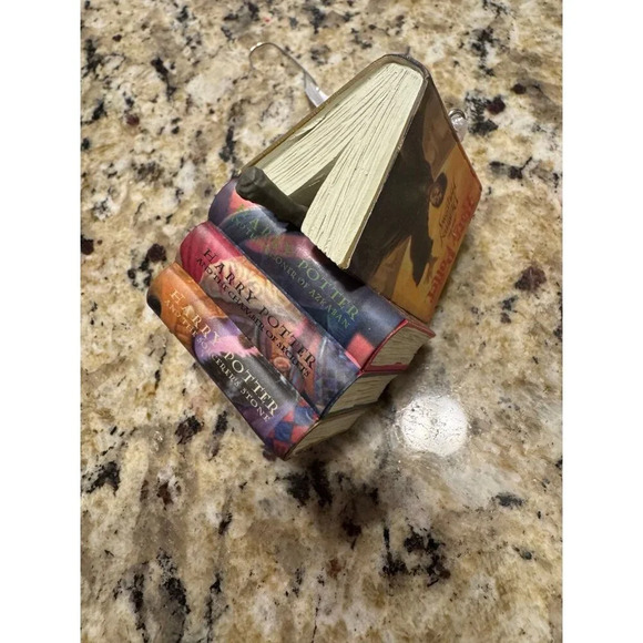 Hallmark Harry Potter Stacked Books with Wand Christmas Ornament, 2.23 x 2.75 - Picture 3 of 5